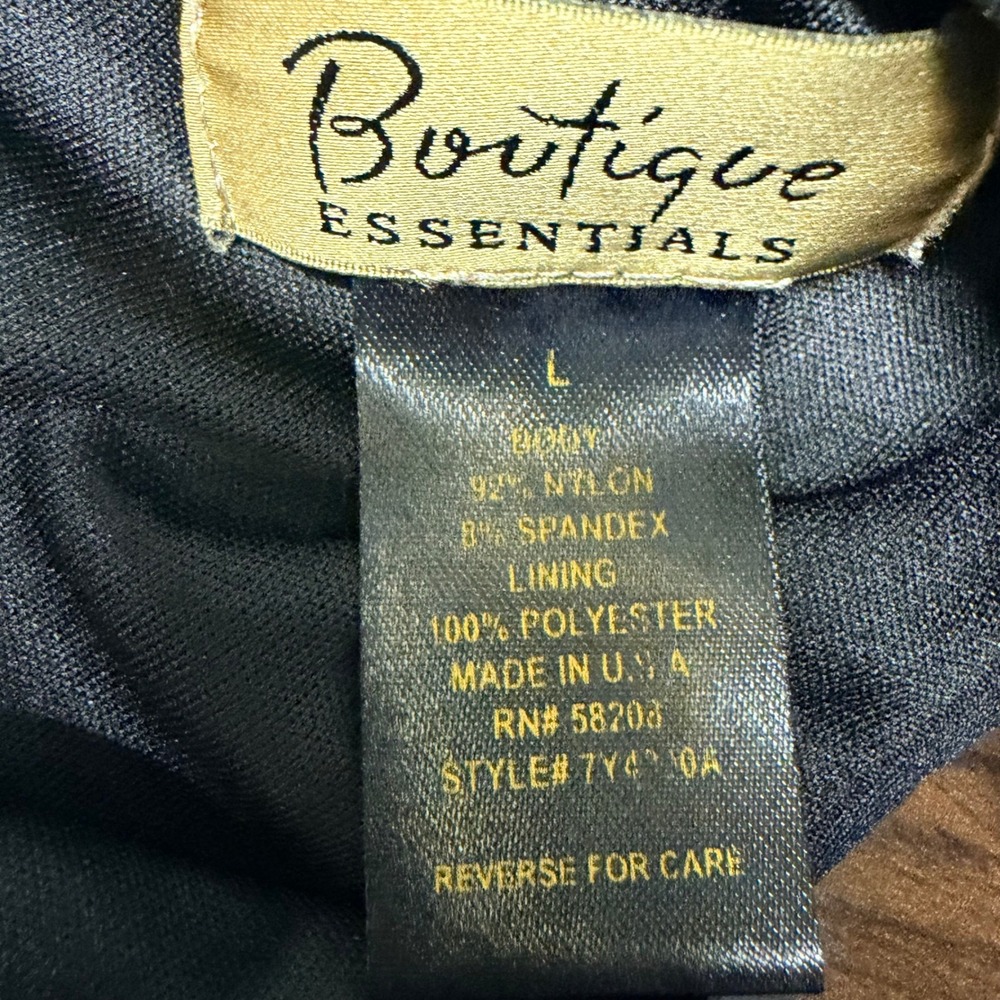 Boutique Essentials Womens Black V-Neck Tank Top Sleeveless Lined Size L Capsule - Picture 4 of 6